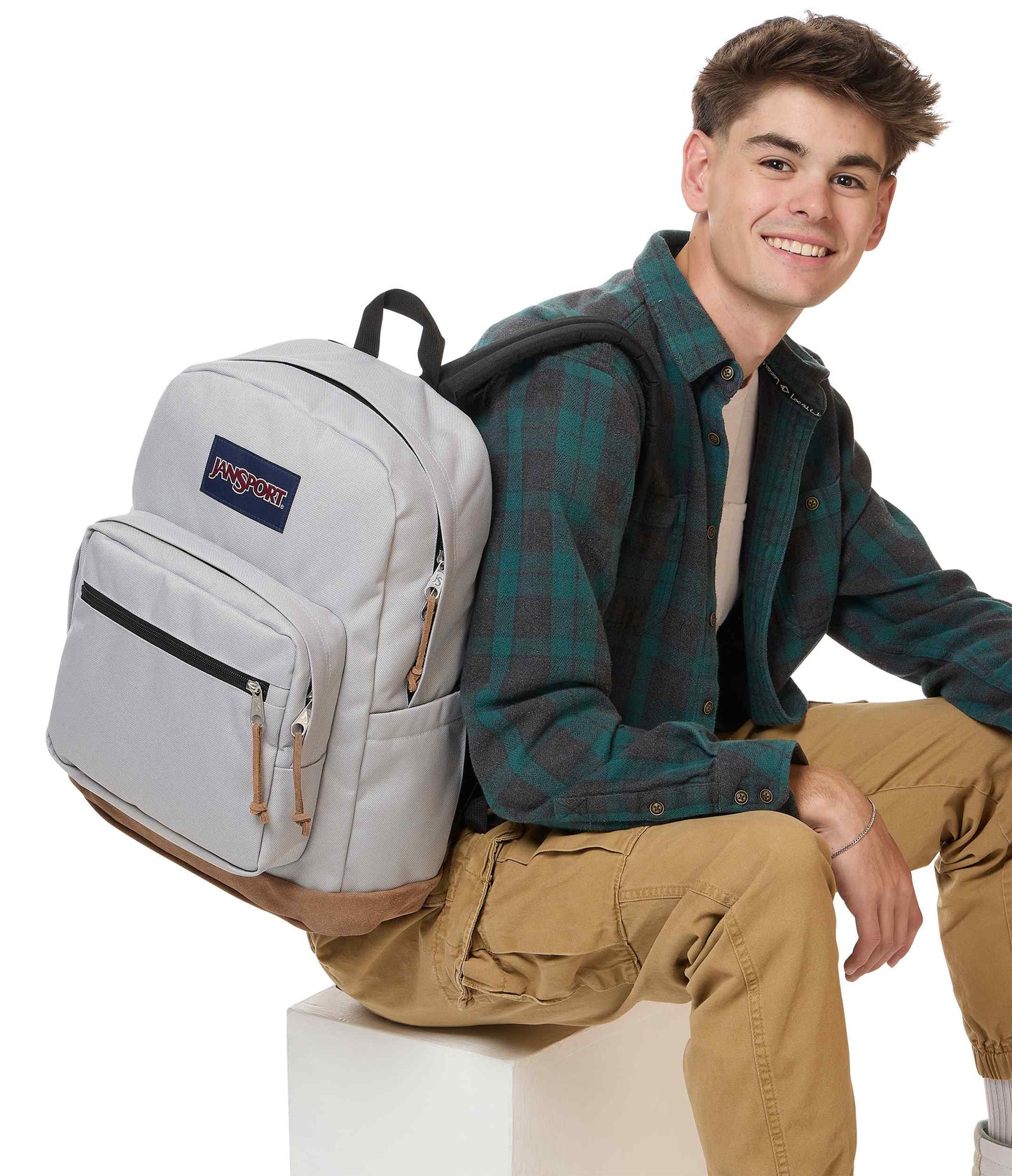 Right Pack - Grounded Grey | JanSport Europe
